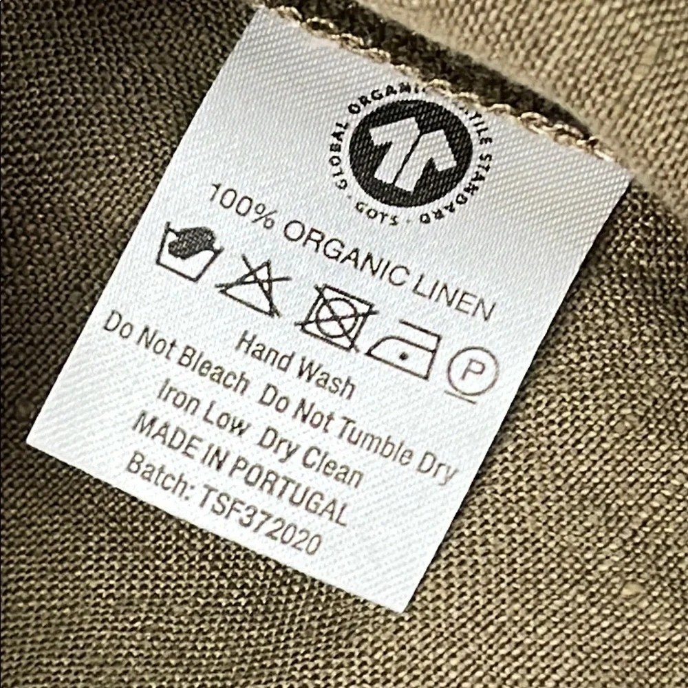 NEW The‎ Simple Folk 6-8 Years 100% Organic Linen Olive Cross-Back Apron